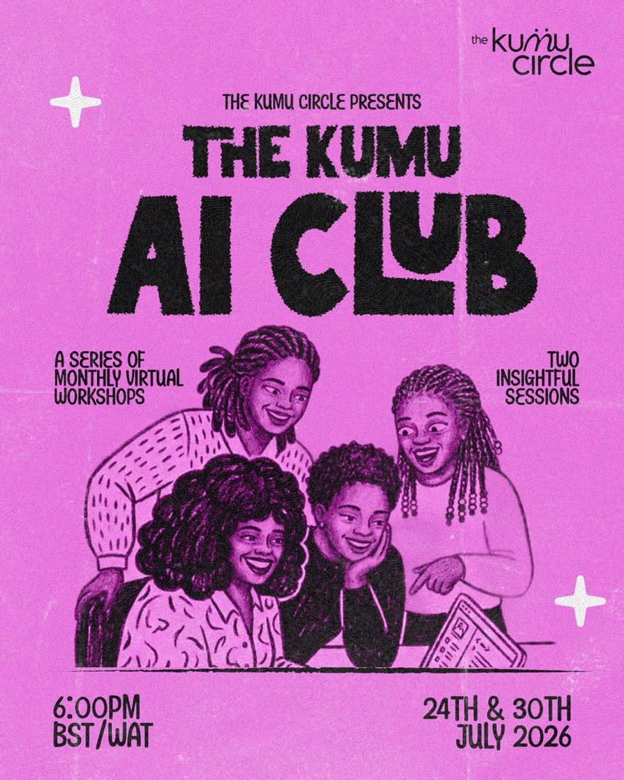 Poster for The Kumu AI Club, monthly virtual workshops, July 2026